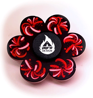 Red Fireworks *Please Read Info Before Purchase/ Phone, Tablet or Handheld Spinner Viewer Required to View Animation*