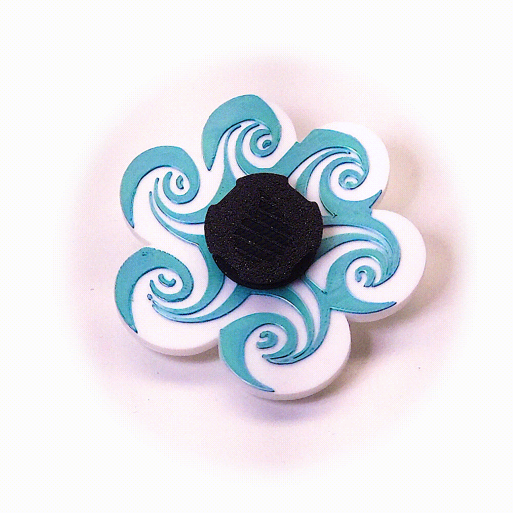 Dual Color Hypnotic Swirl animated spinner (Please Read Description Before Purchase for How To: Viewing Instructions)