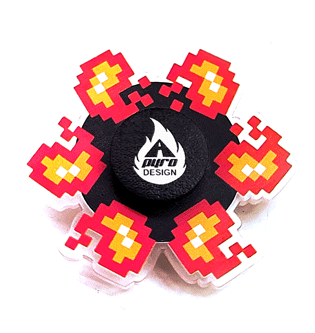 8-Bit Fireball *Please Read Info Before Purchase/ Phone, Tablet or Handheld Spinner Viewer Required to View Animation*