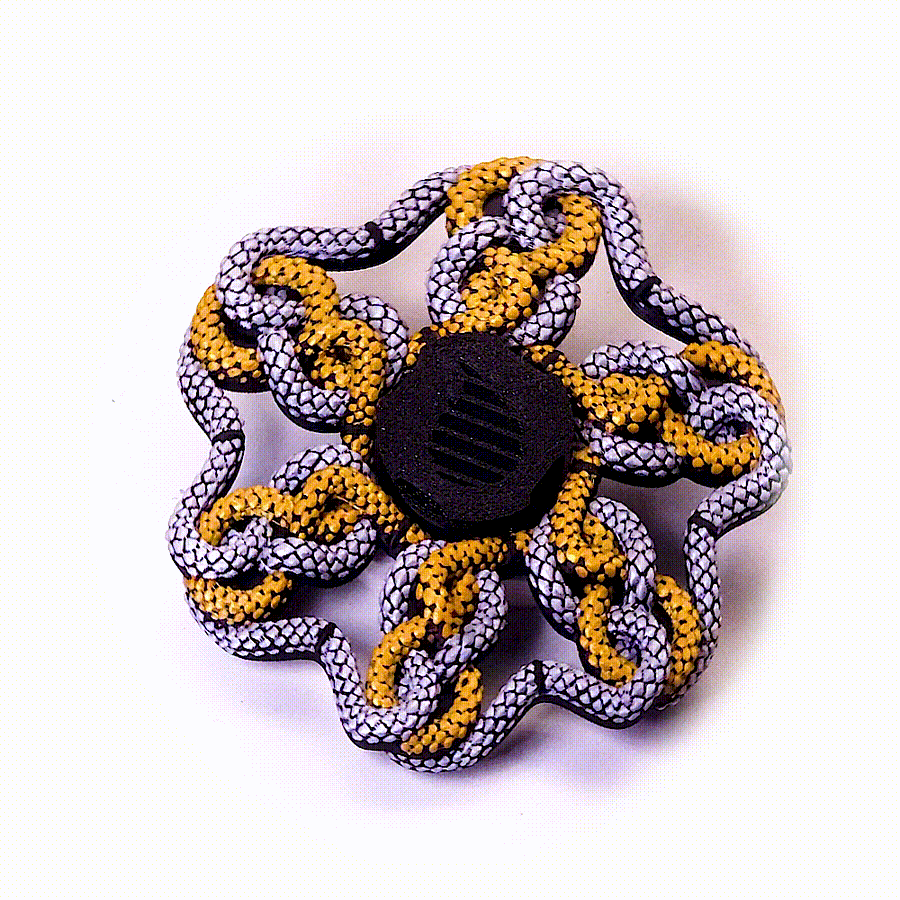 Multi Color 3D Auryn Style Snake Animated Spinner (Please Read Description Before Purchase for How To: Viewing Instructions)