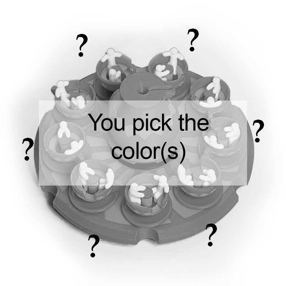 Custom Multi Color 3D Tea Cup Ride Animated Spinner (Please Read Description Before Purchase for How To: Viewing Instructions)