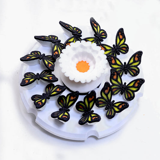 Multi Color Butterfly Animated Spinner (Please Read Description Before Purchase for How To: Viewing Instructions)