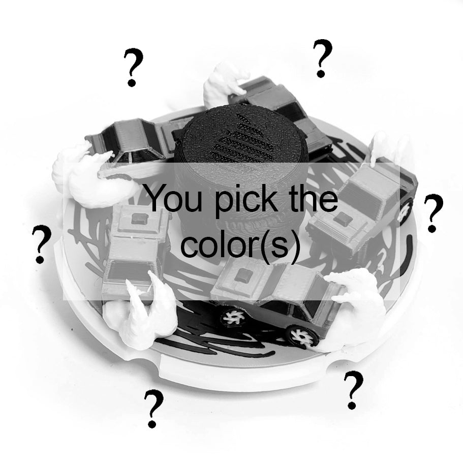 Custom Multi Color 3D Car Drifting Animated Spinner (Please Read Description Before Purchase for How To: Viewing Instructions)
