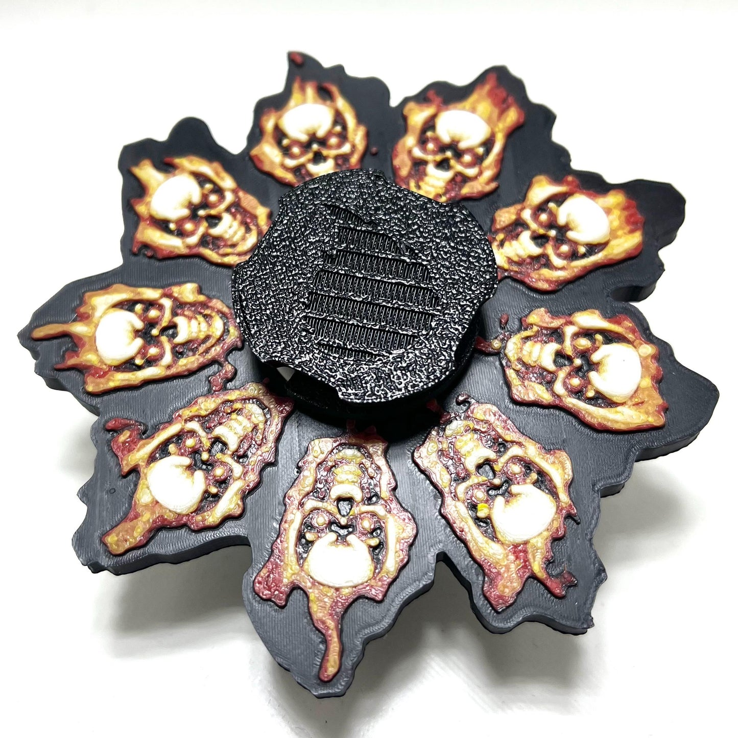 Flaming Skull Animated Zoetrope *Please Read Info Before Purchase/ Phone, Tablet or Handheld Spinner Viewer Required to View Animation*