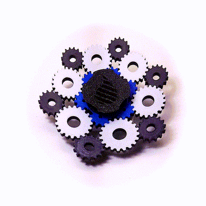 Multi Color Layered Complicated Gears Animated Spinner (Please Read Description Before Purchase for How To: Viewing Instructions)