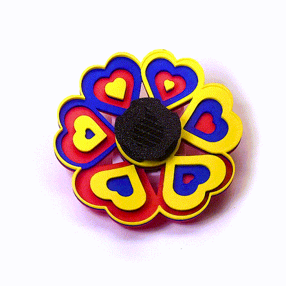 Multi Color Layered Rainbow Hearts Animated Spinner (Please Read Description Before Purchase for How To: Viewing Instructions)