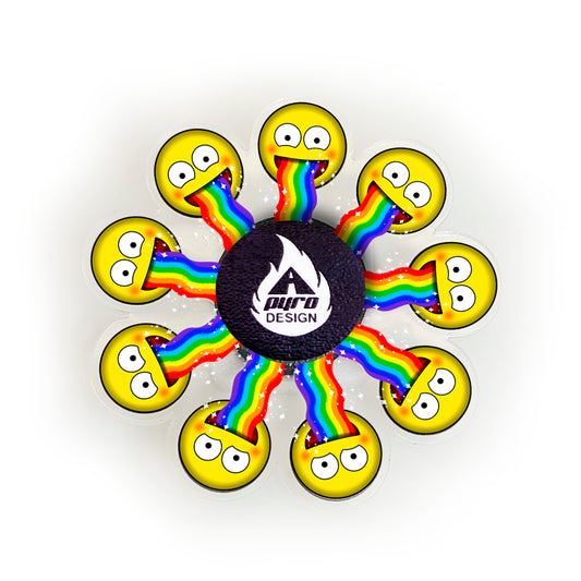 Rainbow Barf Emoji Animated Spinner  *Please Read Info Before Purchase/ Phone, Tablet or Handheld Spinner Viewer Required to View Animation*
