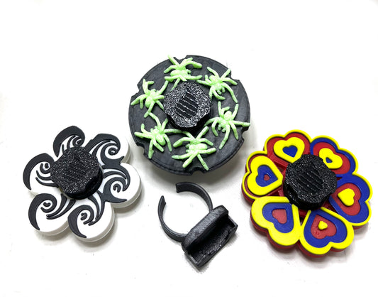 Mini Animated Spinners Set w/Ring (Please Read Description Before Purchase for How To: Viewing Instructions)