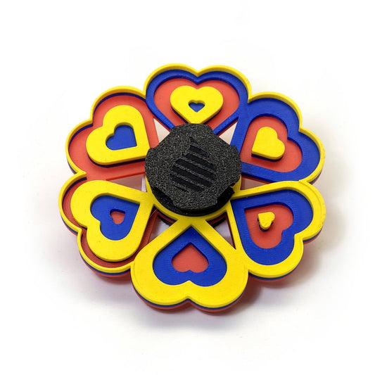 Multi Colored Layered Rainbow Hearts Animated Spinner (Please Read Description Before Purchase for How To: Viewing Instructions)