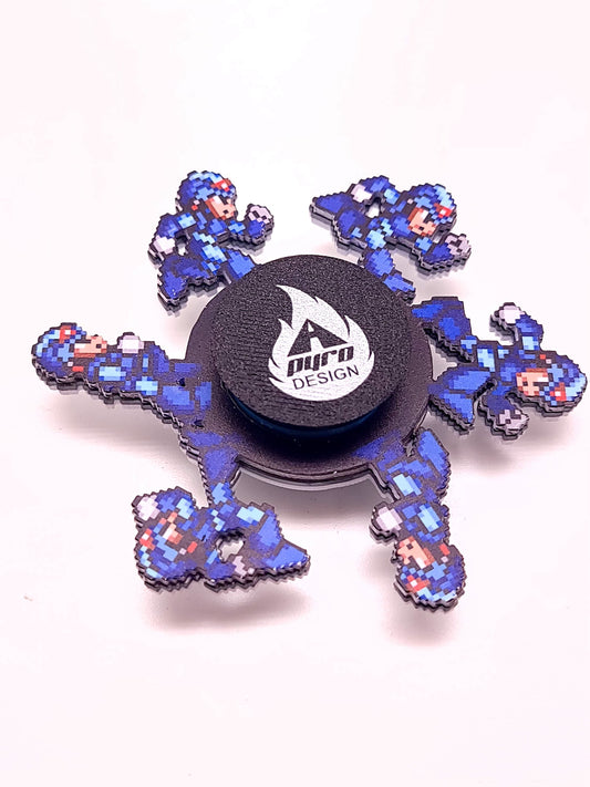 Laser Blue Bomber 16 bit Animated Spinner (Please Read Description Before Buying/ Phone or Tablet Required to View Animation)
